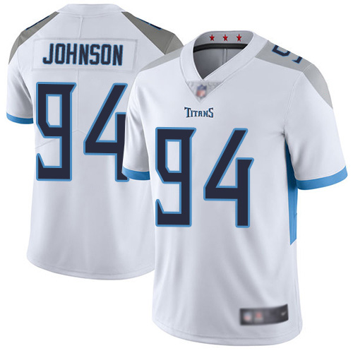Tennessee Titans Limited White Men Austin Johnson Road Jersey NFL Football #94 Vapor Untouchable